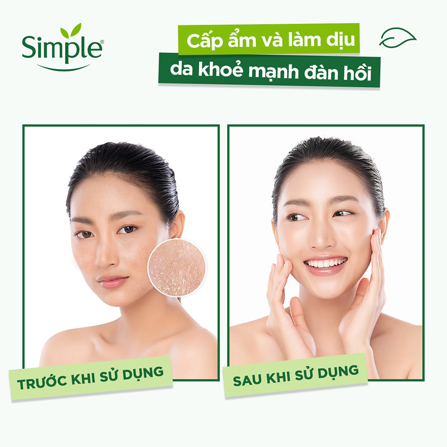 Combo Simple Tẩy trang Micellar 200ml + Sữa rửa mặt 150ml + Nước hoa hồng Toner 200ml cho da sạch khỏe đàn hồi [Chính hãng độc quyền]