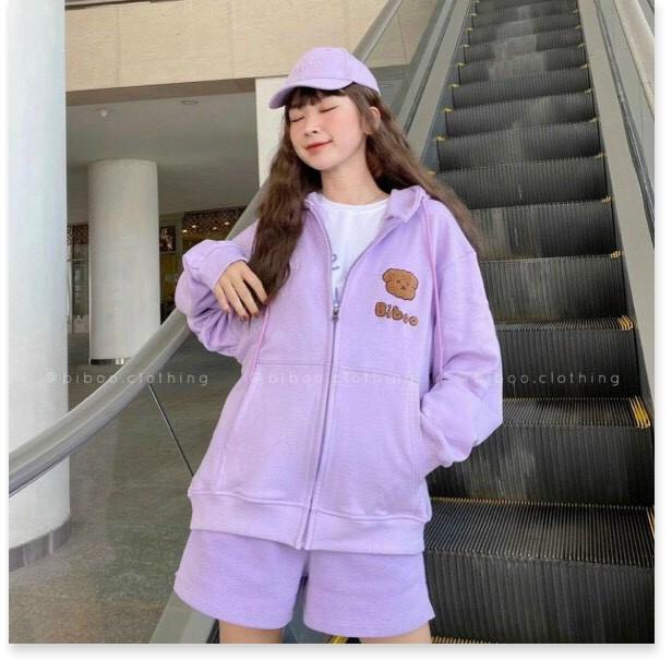 ÁO KHOÁC NỮ CÓ DÂY KÉO FORM RỘNG IN HÌNH HỌA TIẾT XINH XẮN KHÁNH AN FASHION