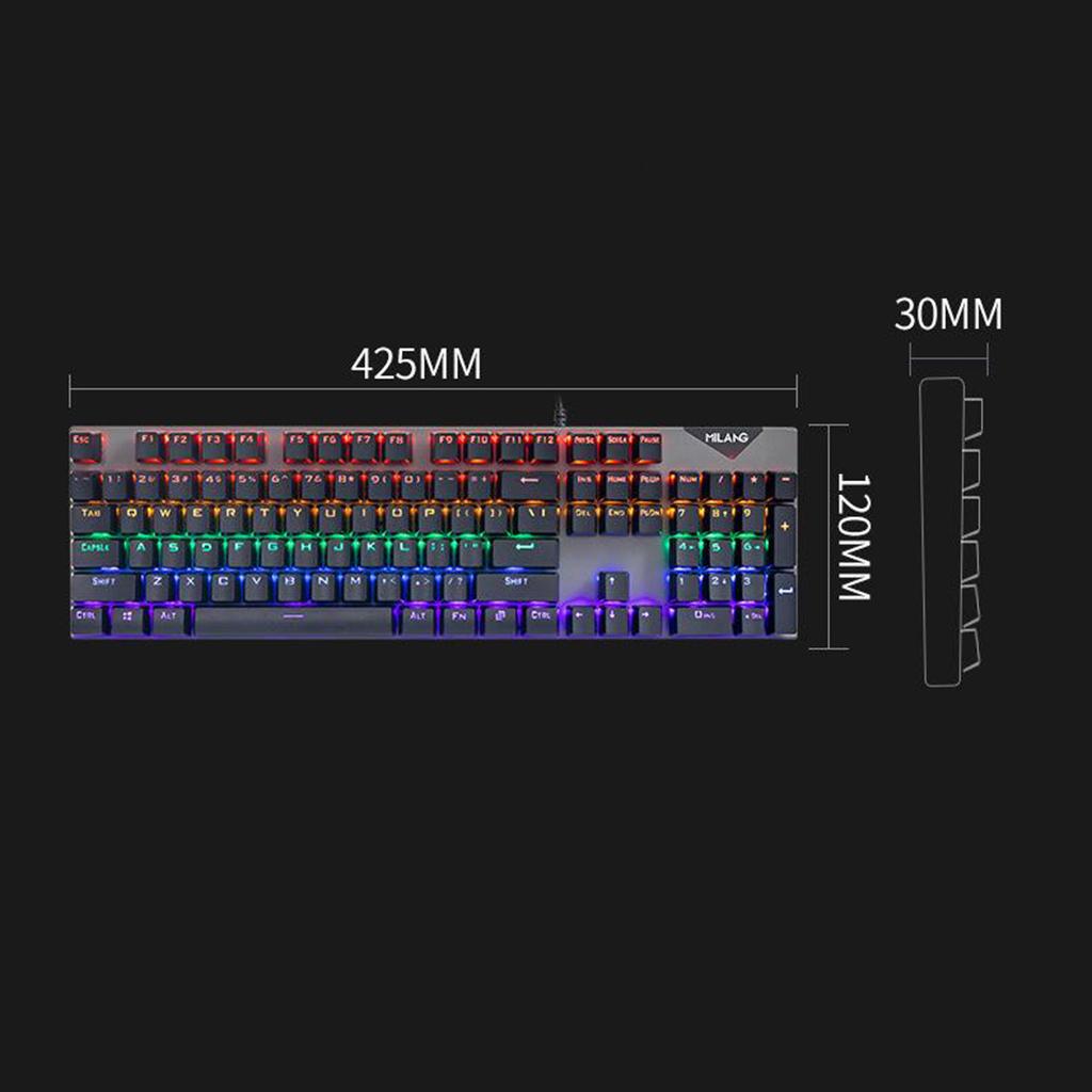 USB Wired Gaming Mechanical Keyboard 104 Key,Multi Color RGB Illuminated LED Backlit