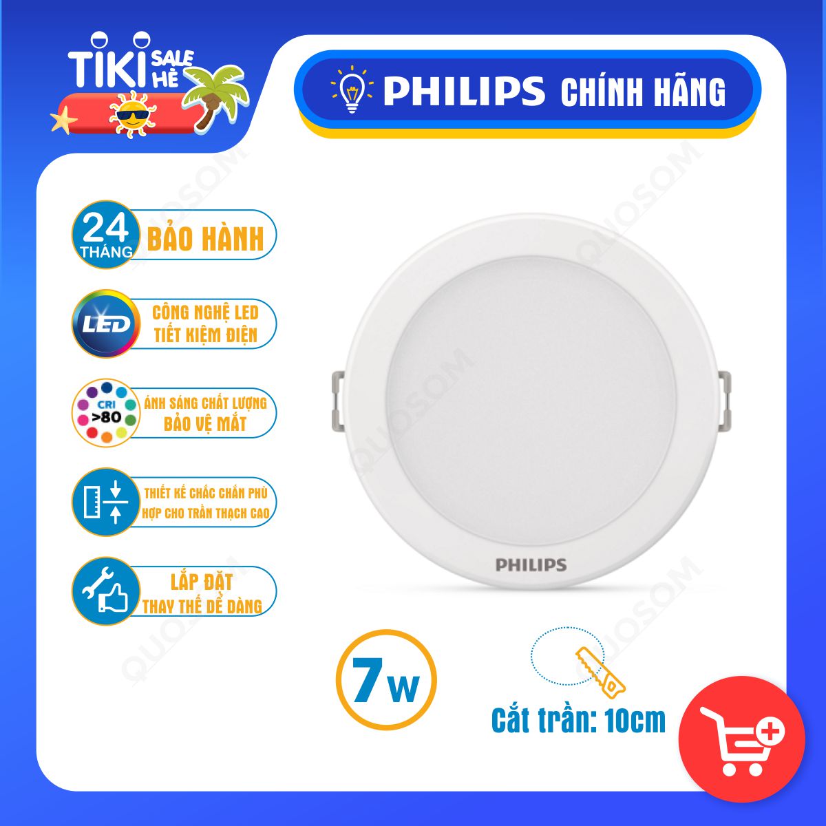 Bộ đèn LED Âm Trần DN027B G2 PHILIPS - Thiết kế chắc chắn, Hiệu suất vượt trội, Ánh sáng chất lượng cao, Lắp đặt và thay thế dễ dàng - Hàng Chính Hãng