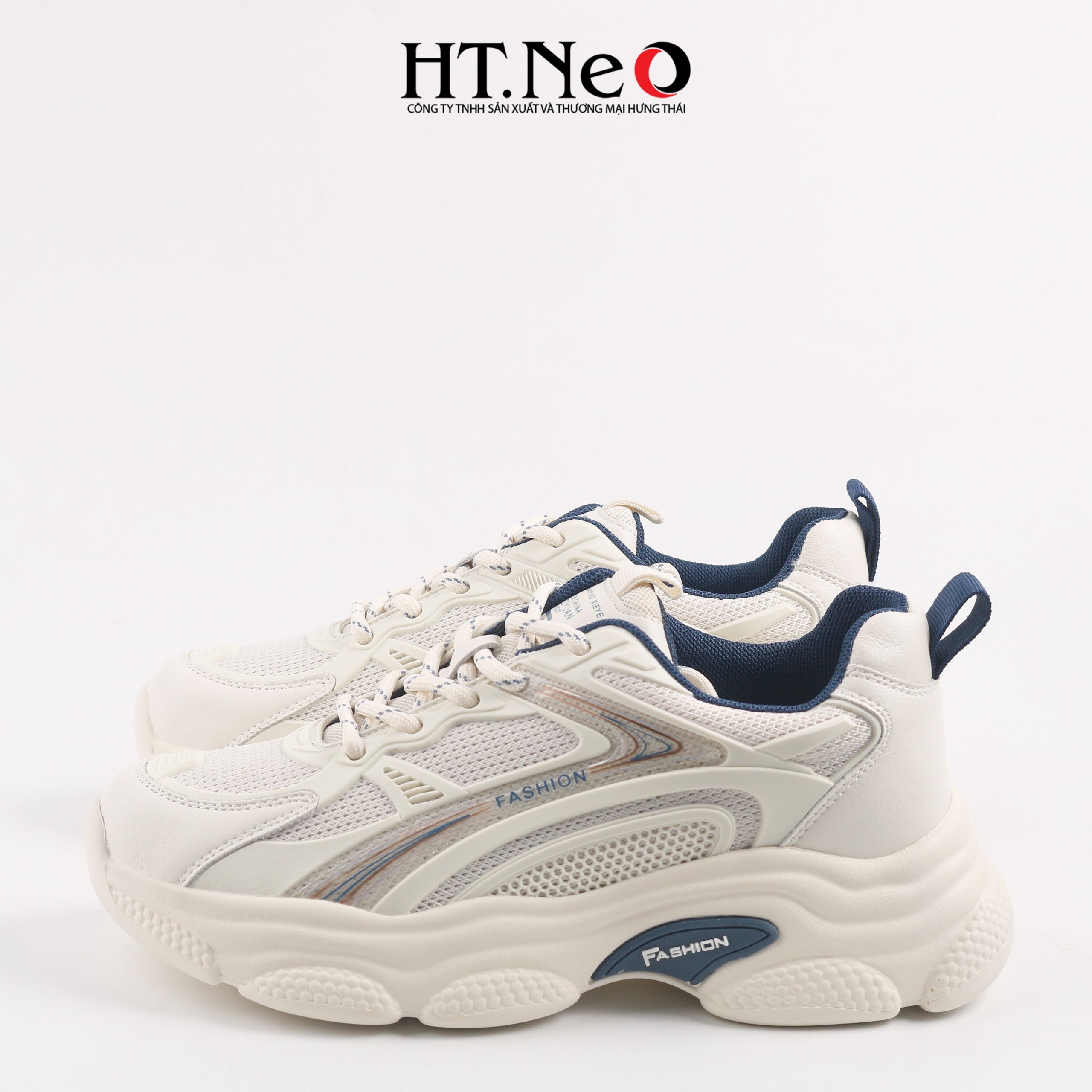 Giày thể thao, giày sneaker nữ đế cao su đúc, đế cao, chất liệu da kết hợp vải lưới, kiểu dáng trẻ trung, đi êm chân, thoải mái TTN14