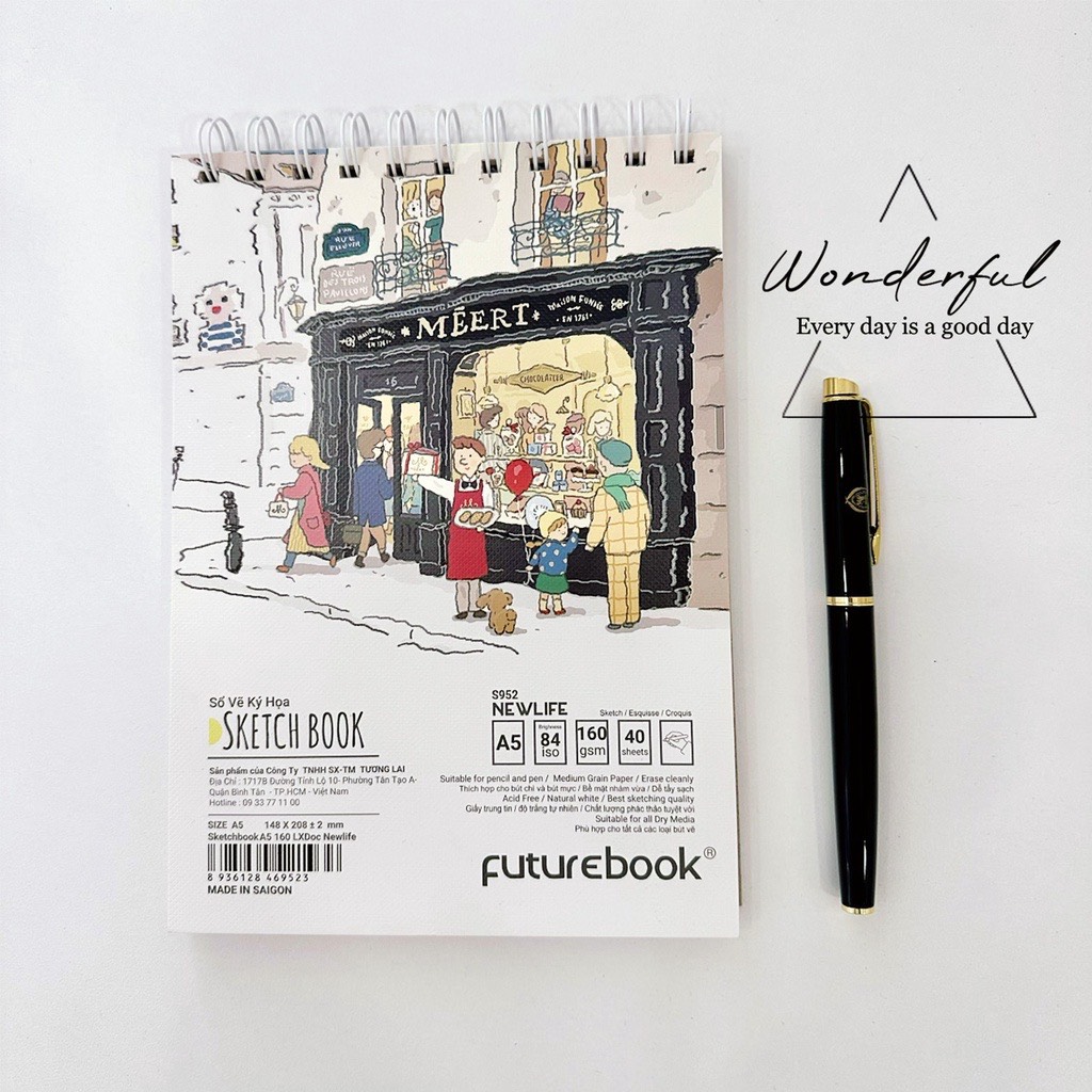FUTUREBOOK -Tập Vẽ Ký Họa New Life Khổ A5 – Định Lượng 160Gsm – 40Tờ. MÃ SP S952