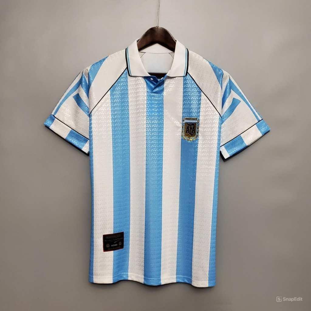 Áo Bóng Đá Retro Tuyển Argentina 1996 - Sân Nhà bản cao cấp vải Cotton Polyester
