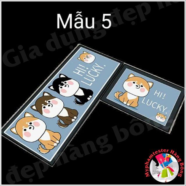 Set 2 thảm bếp mặt nỉ đế cao su hàng đẹp, inbox để chọn mẫu