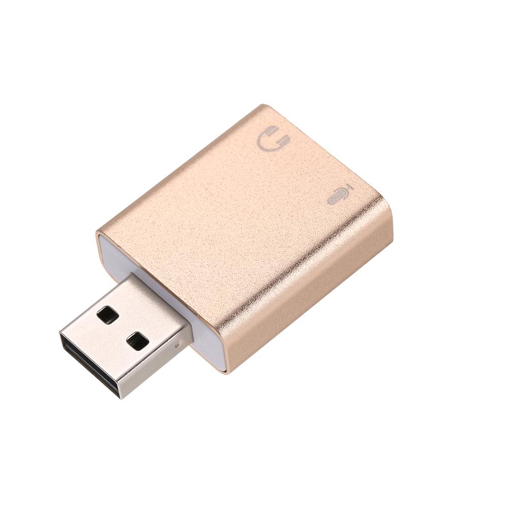 Aluminum alloy USB External Stereo Sound Adapter USB Audio Sound Card Virtual 7.1 Microphone Converter with 3.5mm Jack