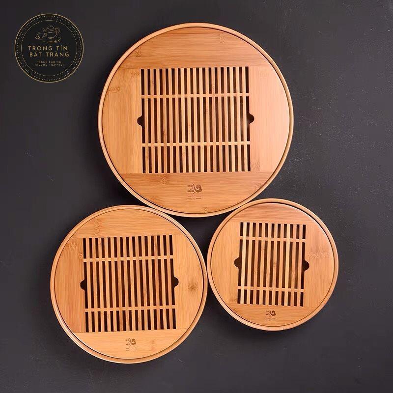 Khay Trà Tre Cao Cấp Tròn Trung Kích Thước 30*5 KT 13.2