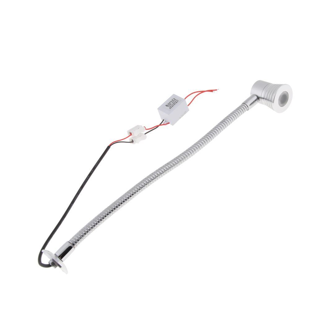 12V 2W Boat LED Reading Lights Gooseneck Interior Desk Lamp