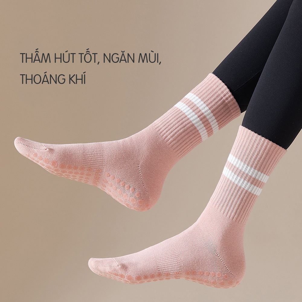 Tất Thể Thao Nữ Chống Trượt Thoáng Khí Cotton Sợi Mịn Cao Cấp PK536