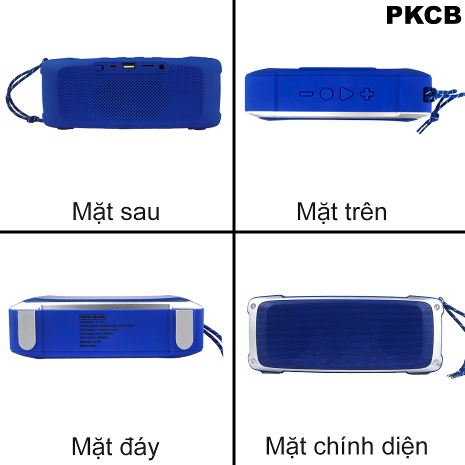 Loa bluetooth mini không dây nghe USB thẻ nhớ PKCB176 Đỏ - Hàng Chính Hãng