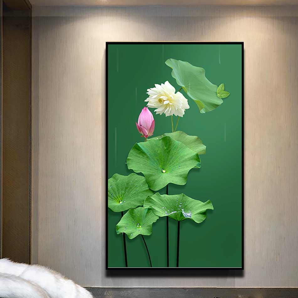 Tranh đơn canvas treo tường Decor Họa tiết búp sen – DC171