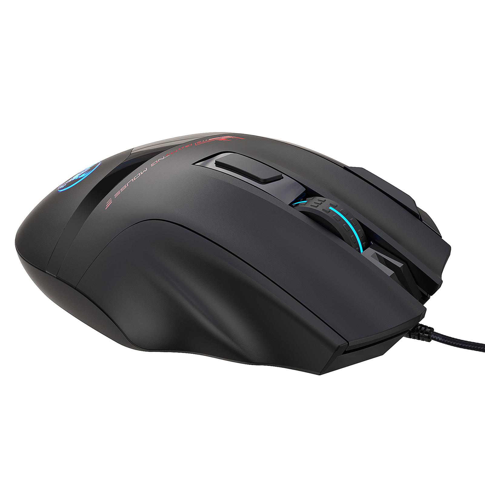 HXSJ S600 Wired Macro Programming Gaming Mouse 9 Keys Ergonomic Mice with 6 Adjustable DPI RGB Light Effect