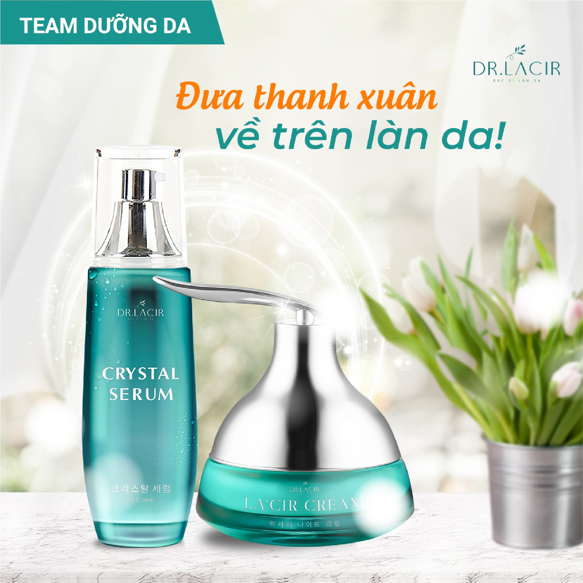 Serum Dr Lacir - Serum Tinh Thể Vàng Dr lacir Crystal Serum Dưỡng ẩm, Cung cấp dưỡng chất cho da (Chính Hãng Dr Lacir)