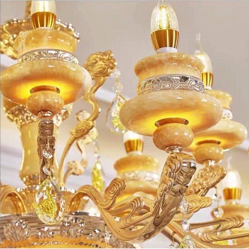 Đèn Chùm Thả Trần Đá Đúc Đặc Trang Trí Phòng Khách Nhà Hàng,Khách Sạn,Spa Phong Cách Hiện Đại,Tặng Kèm Bóng