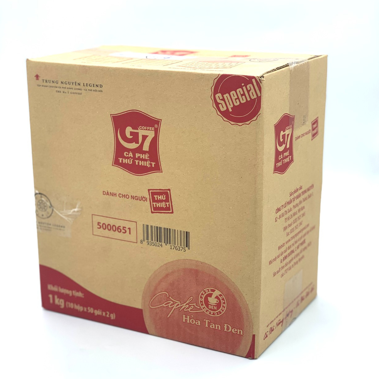 Cà phê G7 hòa tan Đen Hộp 50 gói Trung Nguyên - Thùng 10 Hộp