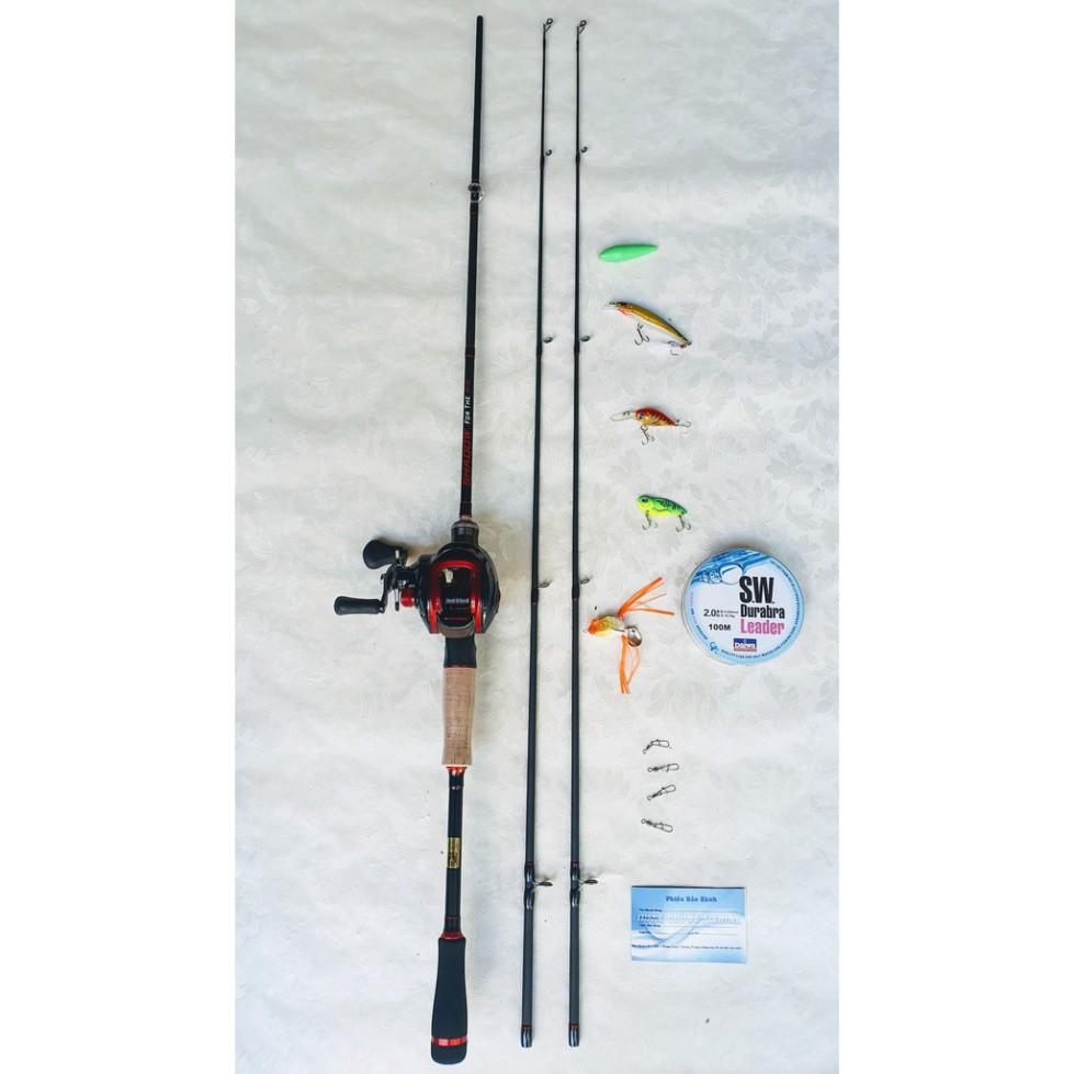 Bộ Cần Câu Lure Máy Ngang Lure Shadow For The Win Siêu Bền Bộ Cần Câu Cá Lóc