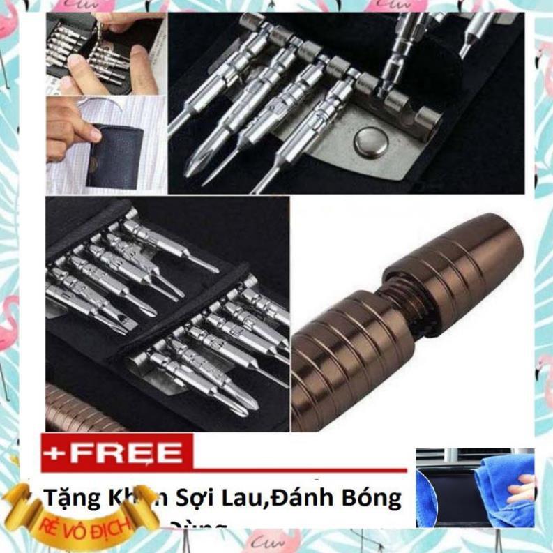 Tua vít ️️ Bộ tua vít 25 chi tiết sửa chữa điện thoại, đồ điện tử- + khăn lau đa năng 206638206275