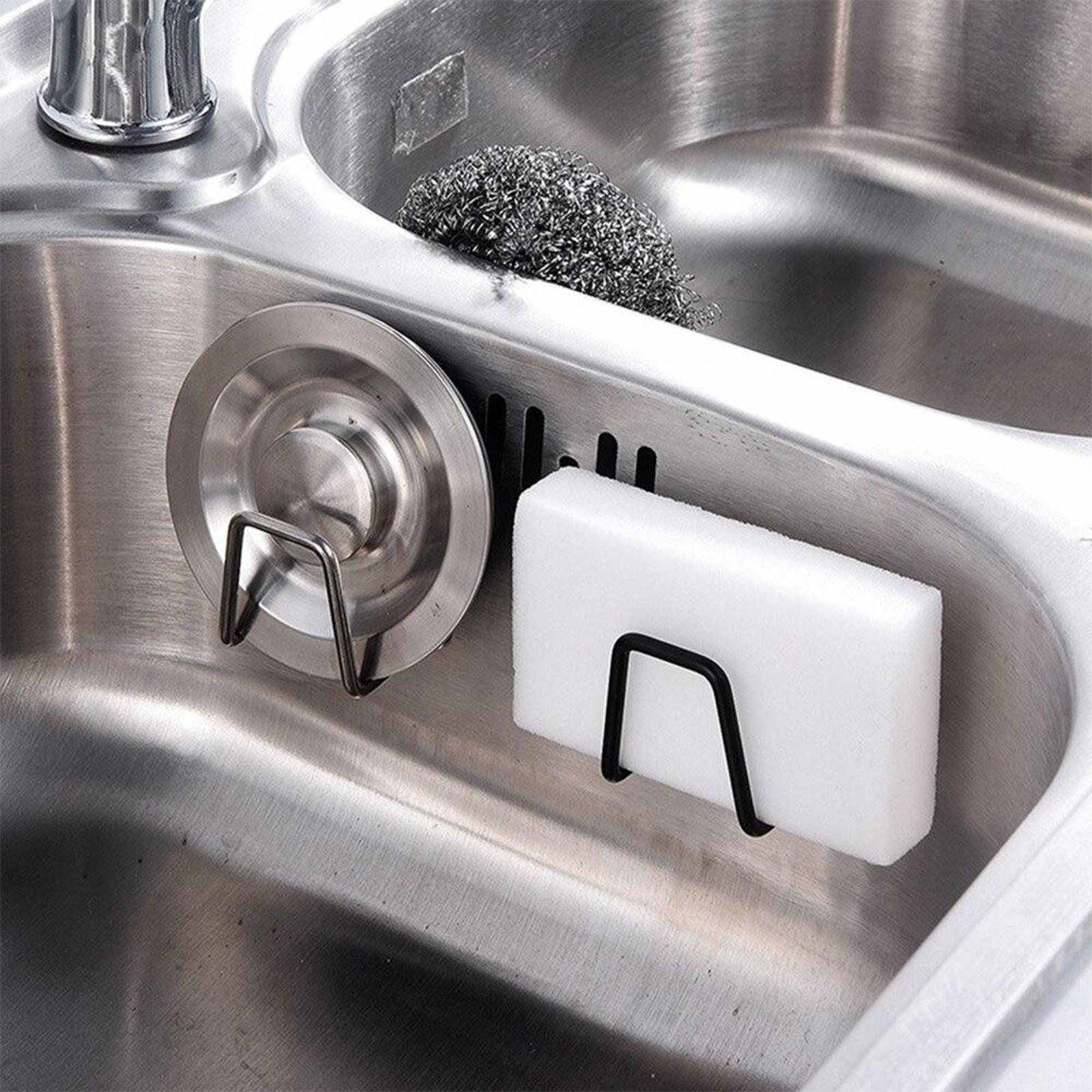 Sink Drain Rack Adhesive Sponge Holders Sponge Holder Shelf