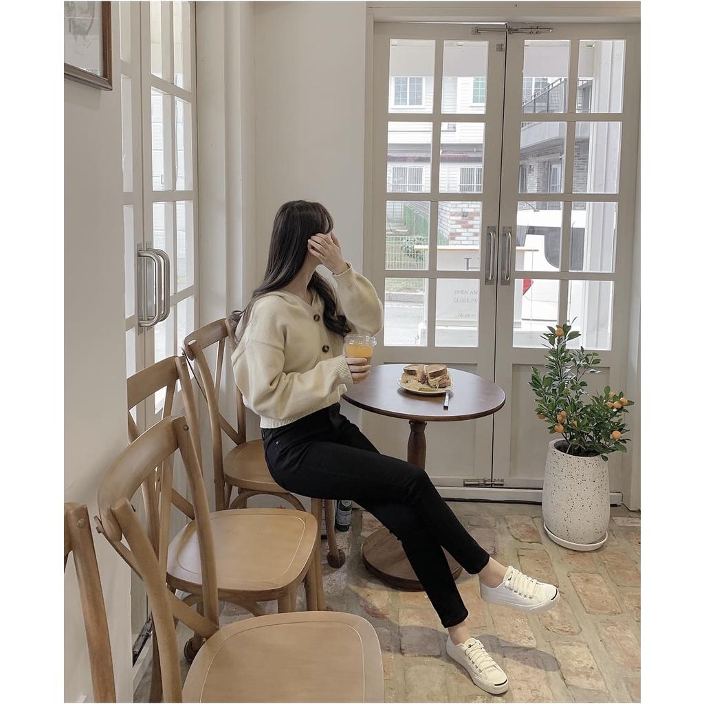 Quần Jean Nữ Lưng Cao Ôm Đen Co Giãn Skinny Quần Nữ Lưng Cao