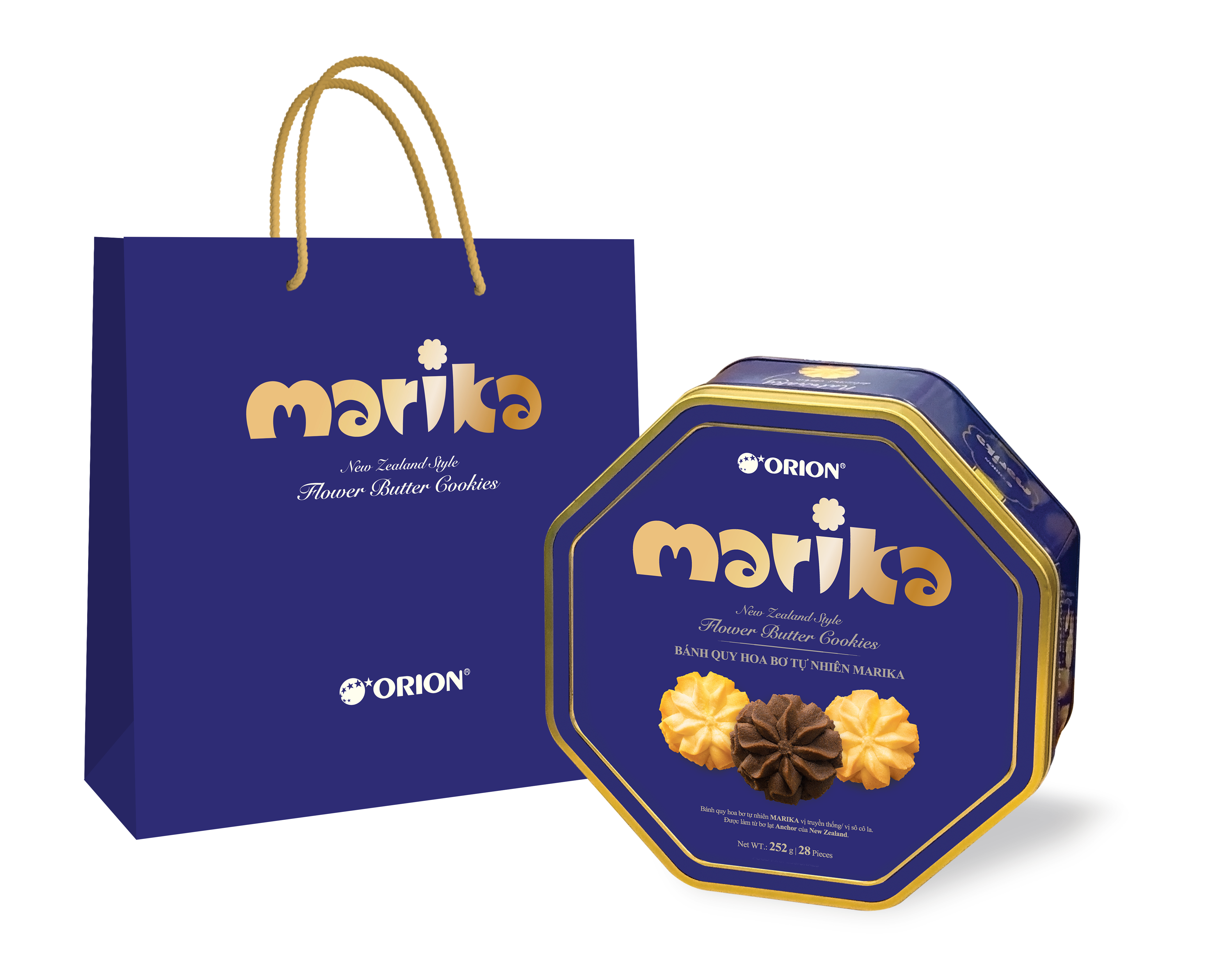 [Quà tết 2023] Bánh Quy Cao Cấp Marika vị hoa bơ tươi tự nhiên 252G