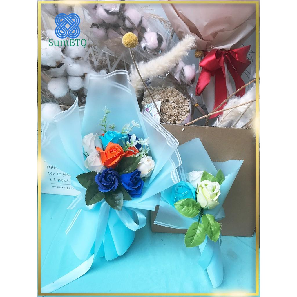 Hoa hồng sáp mix màu lớn nhỏ