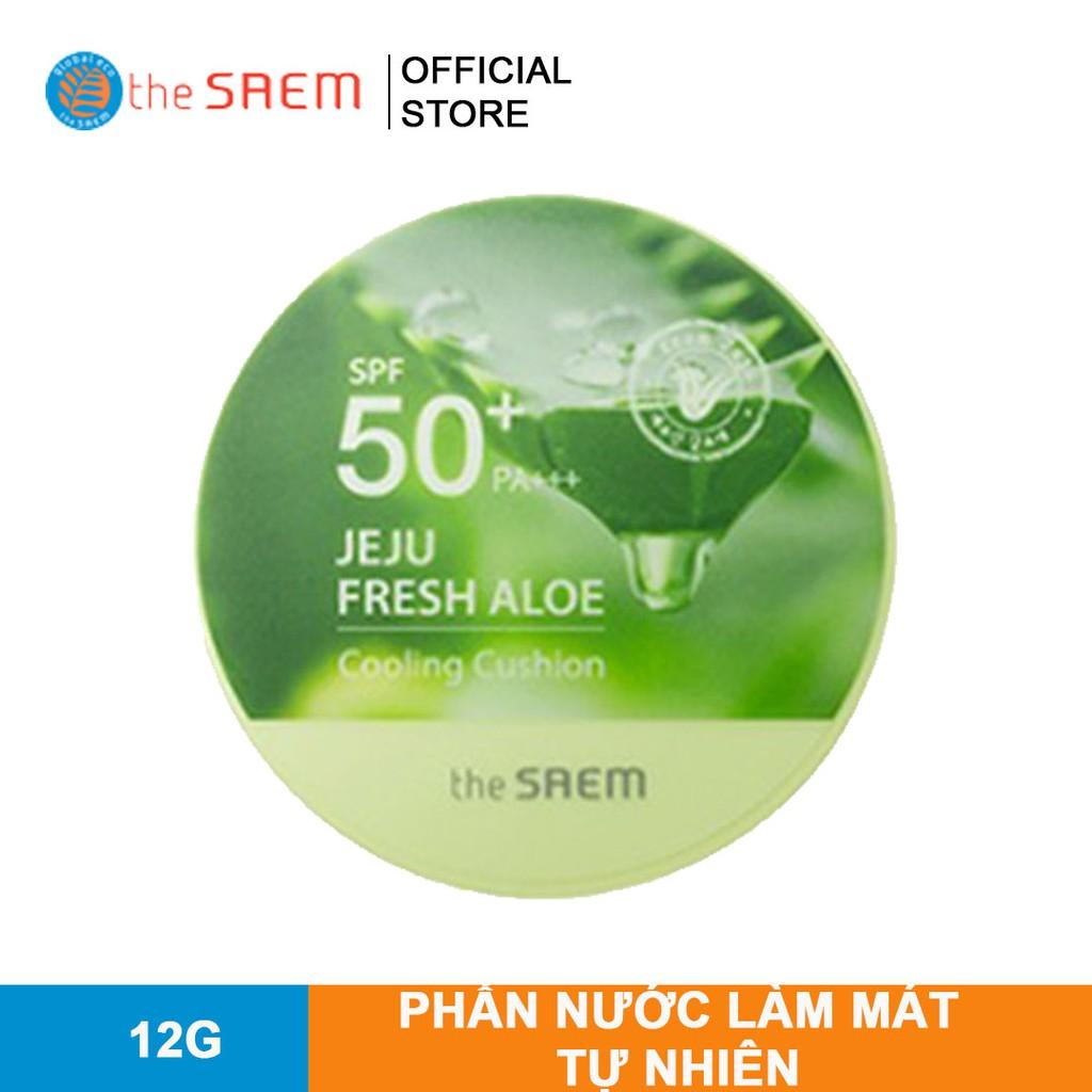 Phấn Nước Làm Mát Tự Nhiên The Saem Jeju Fresh Aloe Cooling Cushion Natural Beige_I (12g)