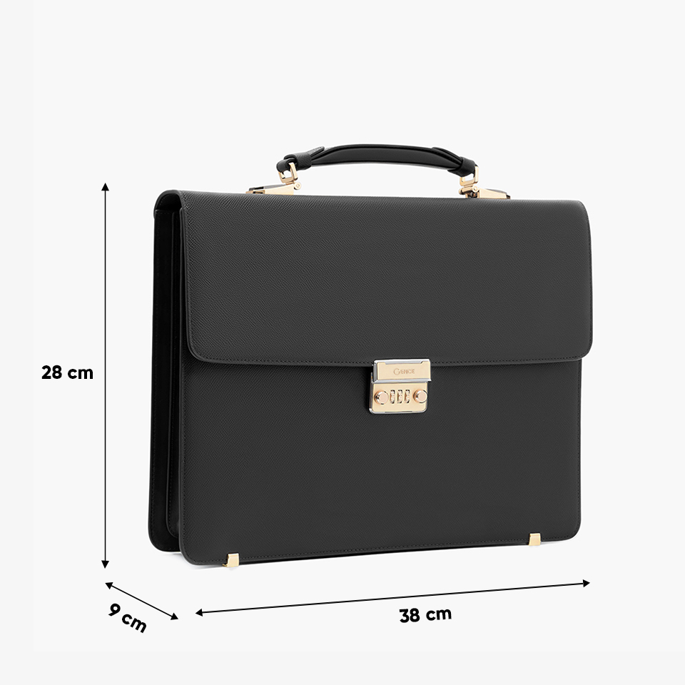 Cặp Xách Nam Công Sở Khóa Số Da Bò Vân Epsom CTS25