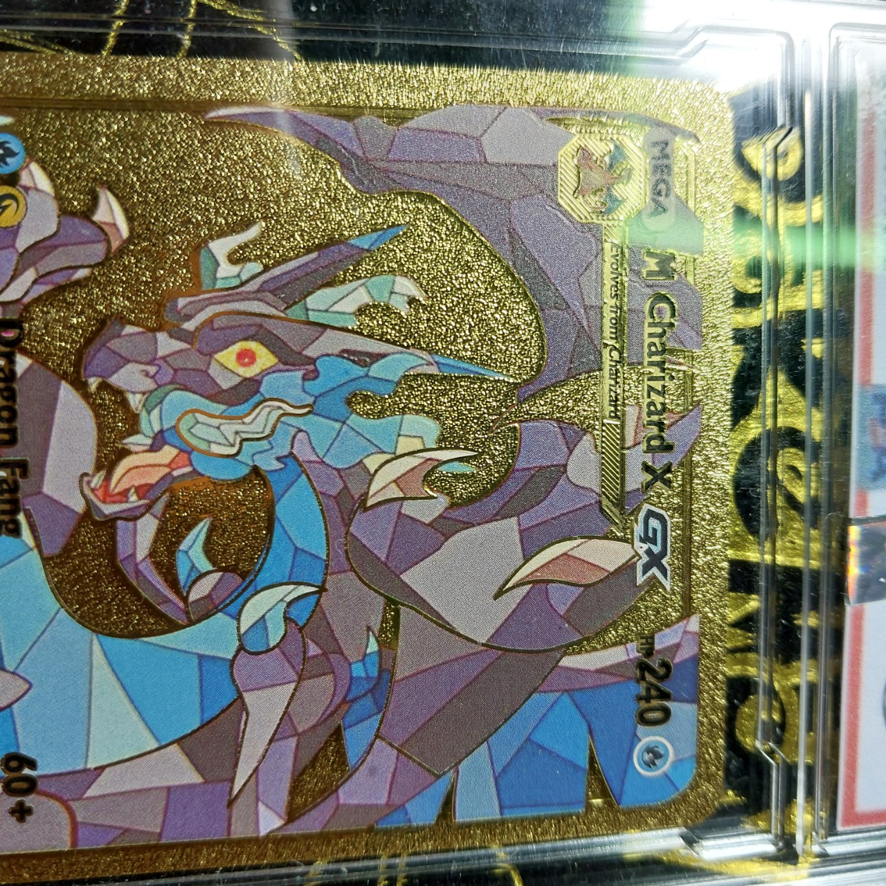 Mô hình Charizard X bản gương thẻ pokémon nhôm mạ vàng khung long lửa xanh X Tặng kèm bảo vệ thẻ 1459 d24 1-1