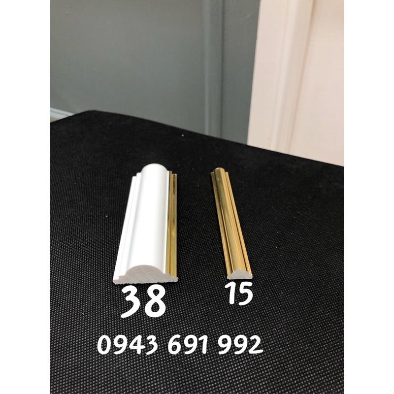Chỉ nhựa composite trắng viền cạnh vàng bóng bản 3,8cm