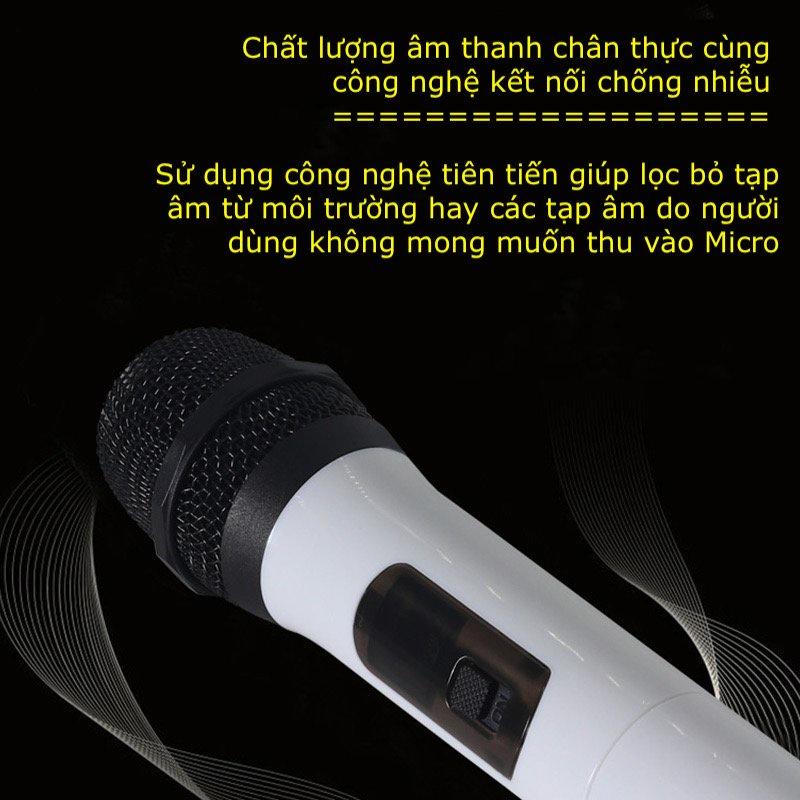 Micro Không Dây Sạc Pin UHF Ehoona E-15 Minchan Dành Cho Loa Kéo Loa Bluetooth Amply Hát Karaoke Zack Cắm 3.5 6.5mm