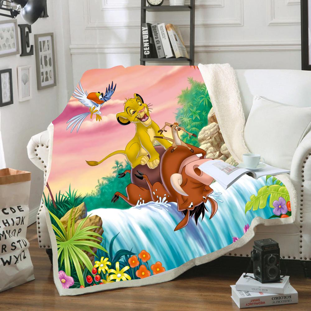 Disney Dễ Thương Simba Vua Sư Tử Bạn Bè Sang Trọng Chăn Cho Bé Của Trẻ Em Trẻ Em Tặng Ném 150X200Cm Sofa Giường vỏ Chăn Ga Gối