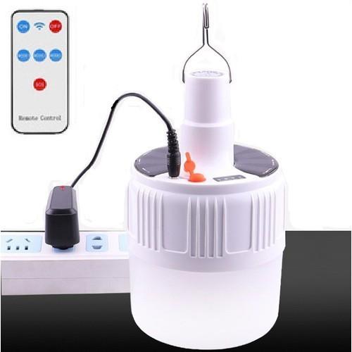 Bóng Đèn Led Sạc Tích Điện Có Remote V51 60W - Bóng Đèn Tích Điện Năng Lượng Mặt Trời Có Móc Treo