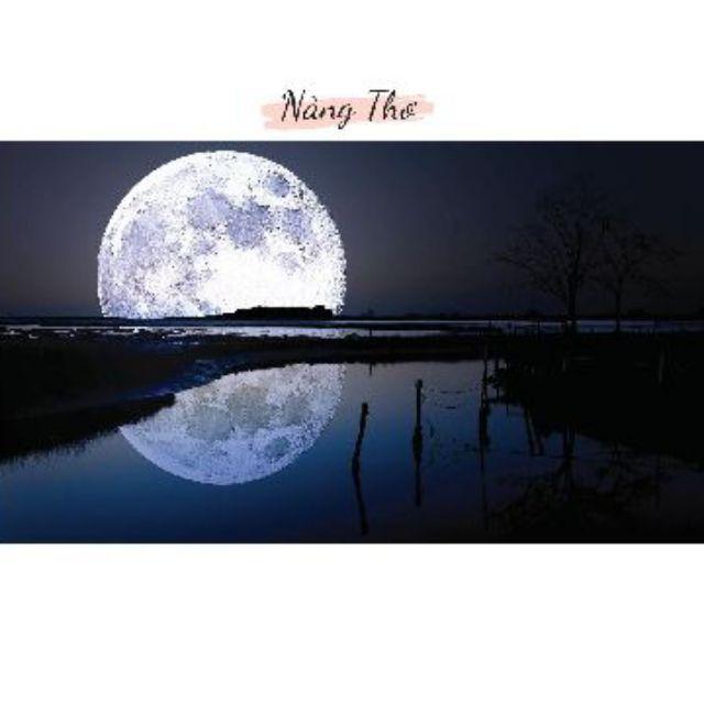 Decal dán hồ cá The Moon 3D siêu đẹp