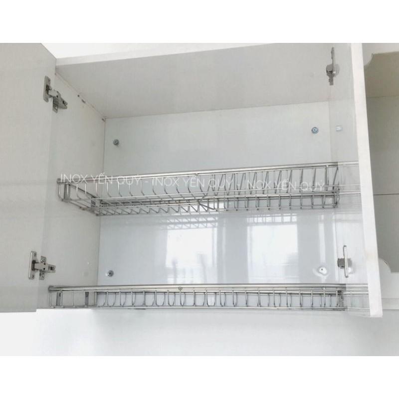 GIÁ BÁT INOX TỦ TRÊN 2 TẦNG CÓ KHAY NƯỚC