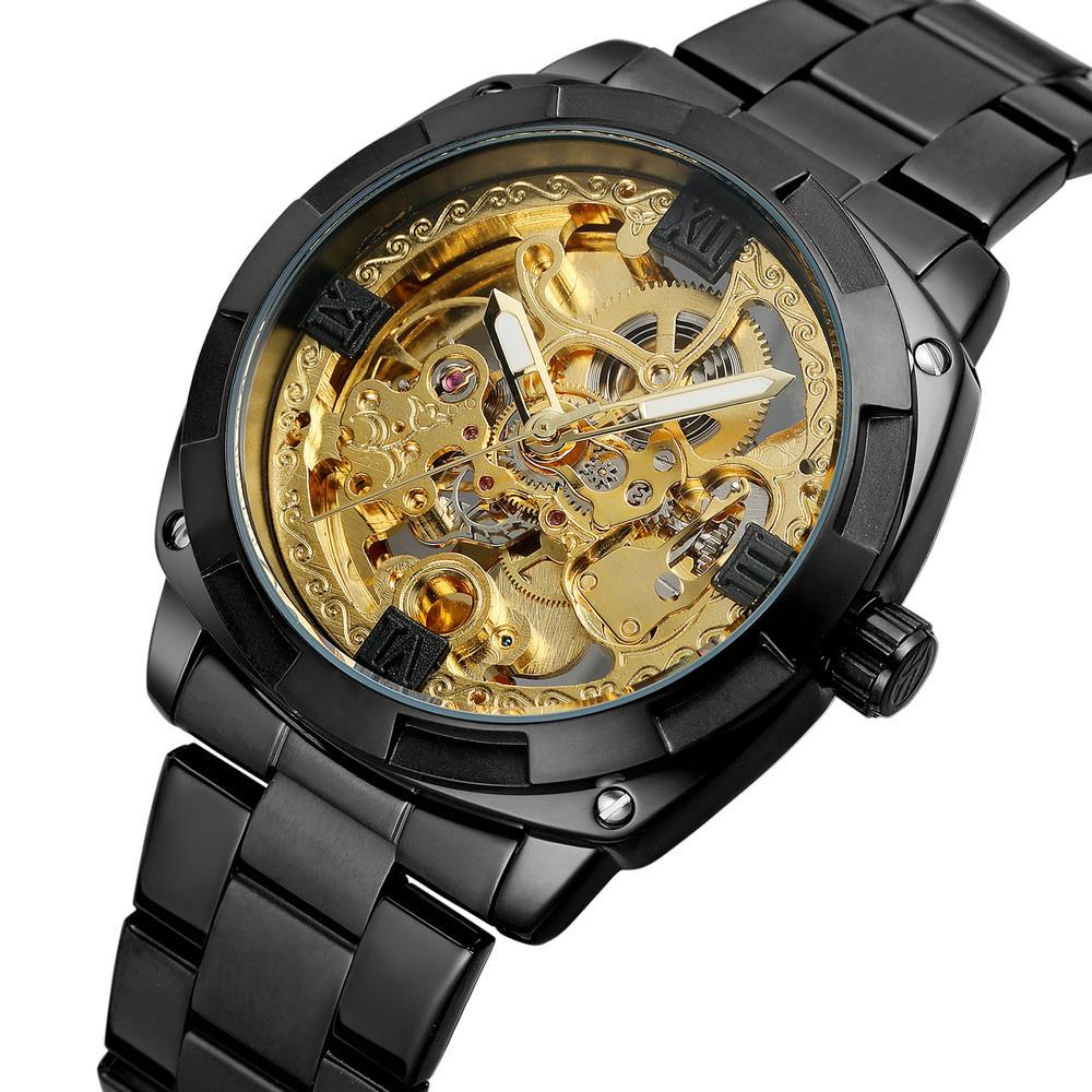 Đồng hồ doanh nhân thời trang nam FORSINING 207-1 bằng thép không gỉ, hiển thị thời gian, chống thấm nước 3ATM