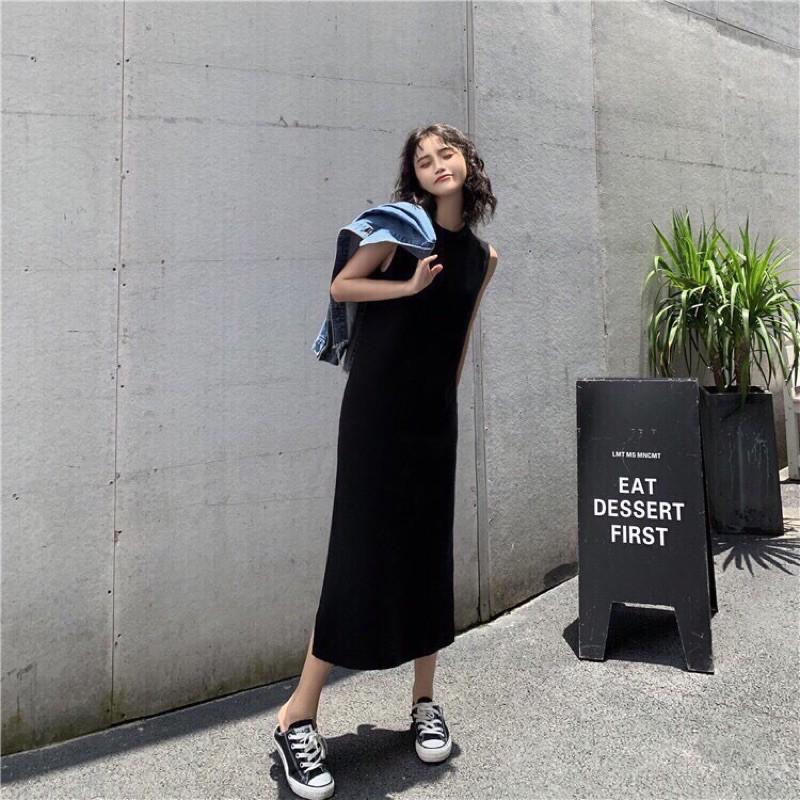 Đầm thun cotton sát nách xịn xò