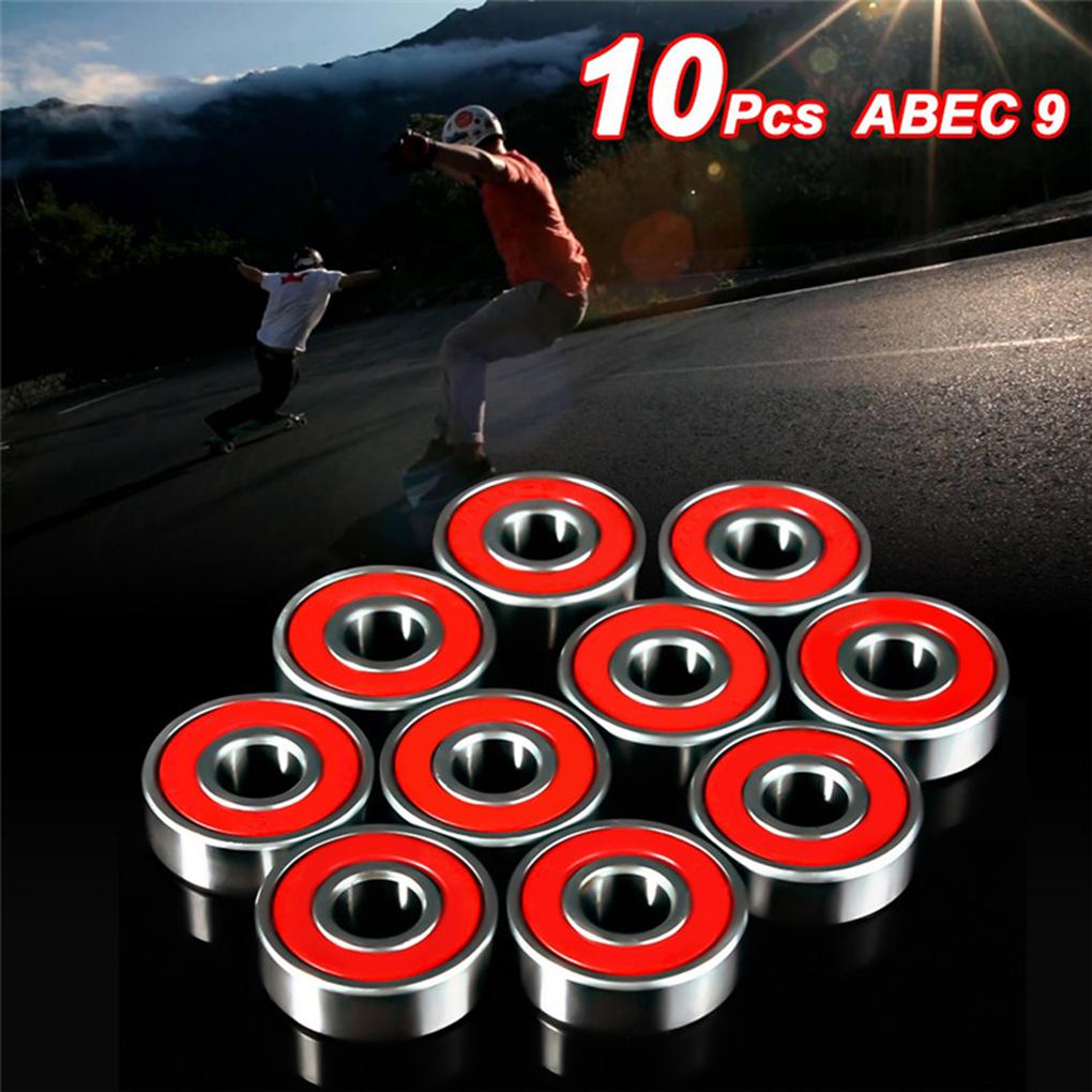 10 chiếc xe trượt ván mới Vòng bi bằng thép carbon Longboard Vòng bi lăn hiệu suất cao Vòng bi bánh xe Color: 10PCS Blue