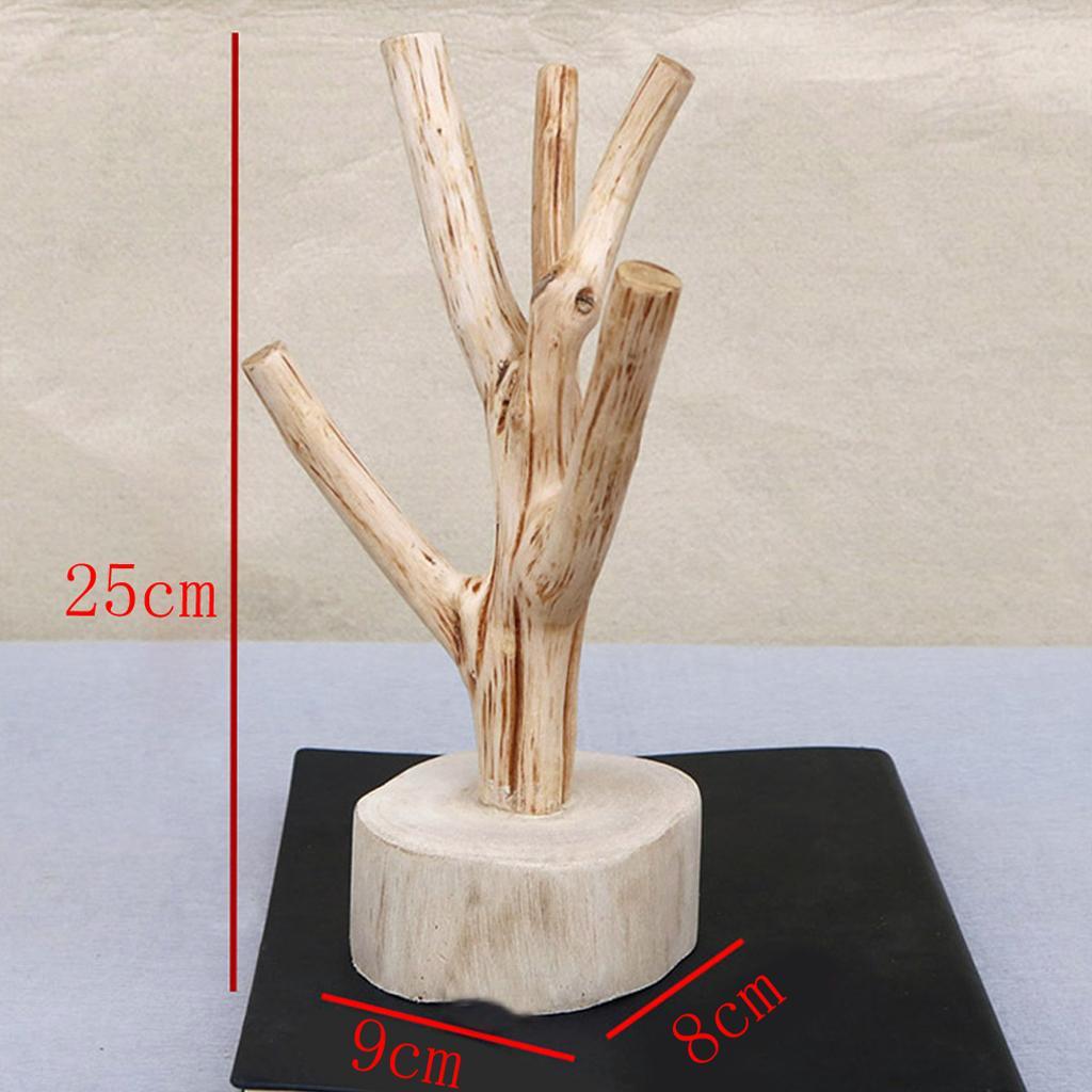 Wood Shelf Cup Mug Holder Tree Shape Stand Storage Display Rack