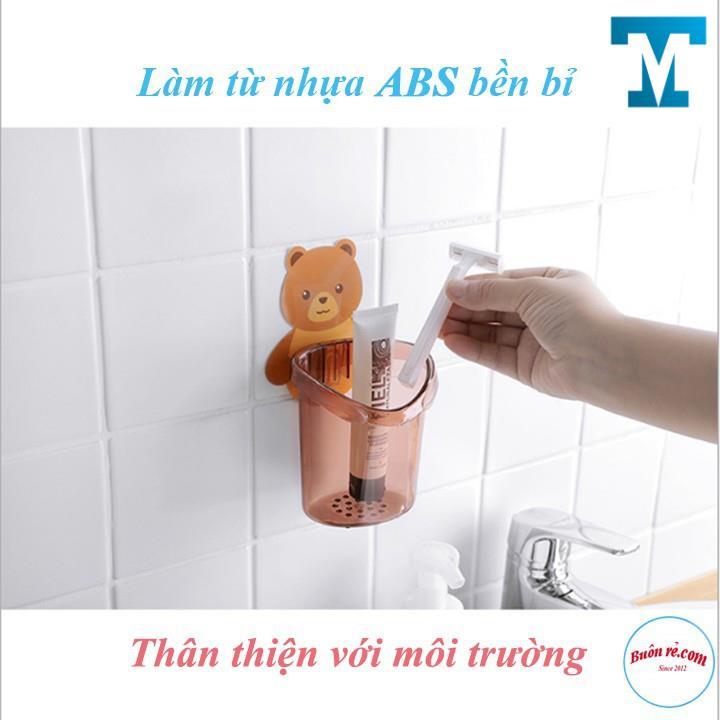 Cốc Đựng Bàn Chải, Kem Đánh Răng Hình Gấu Gắn Tường-00879