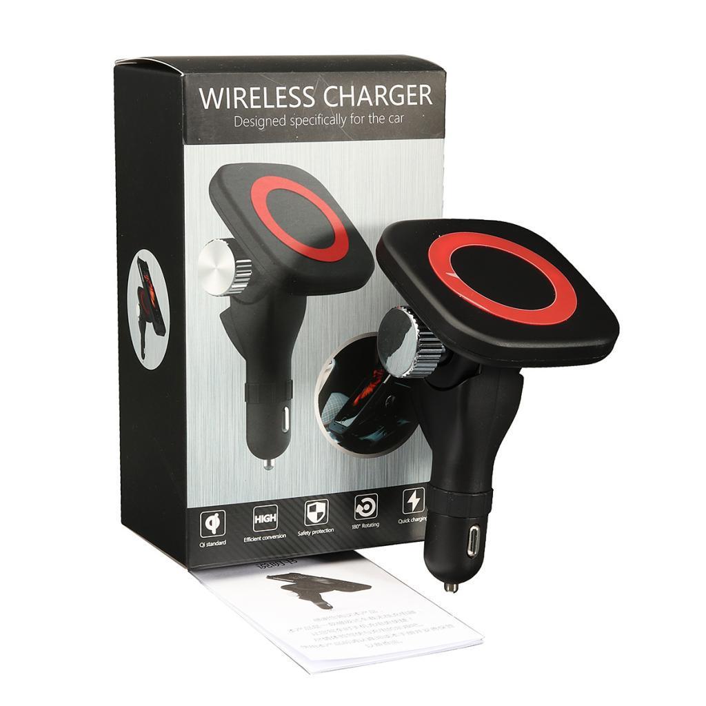 High Quality Qi Fast Wireless Magnetic Car Mount Charger Pad Red