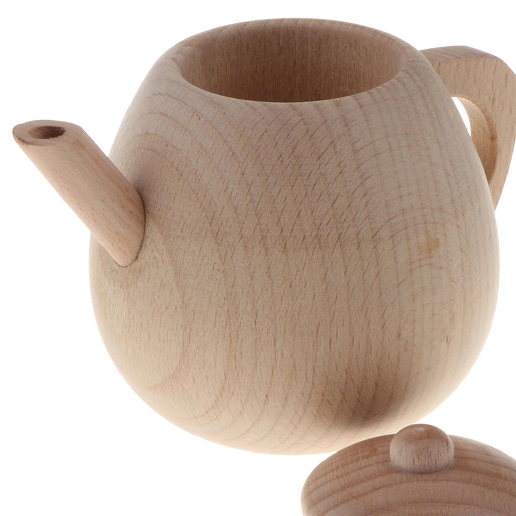 Vui Vẻ Chắc Chắn Vân Sồi Gỗ Đồ Chơi Nhà Bếp-Nồi/Kichenware/Bộ Đồ Ăn Playset Vai Trò Giả Vờ Chơi Nấu Ăn Phát Triển