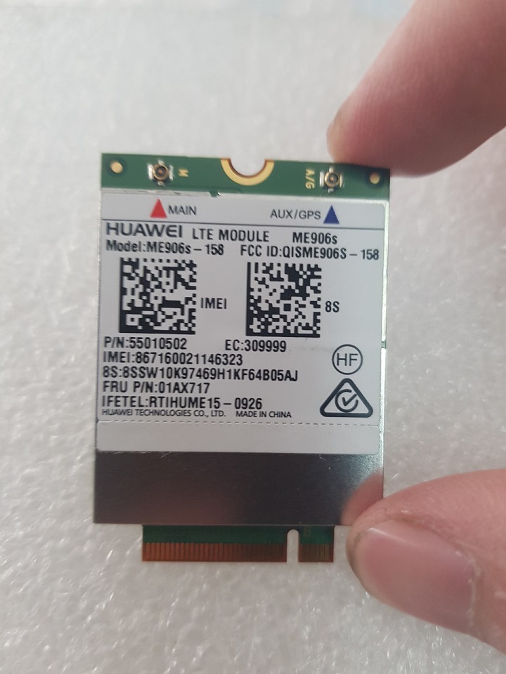 Card WWAN 4G Huawei ME906s dùng cho laptop Lenovo Thinkpad T460, T460s, X260, X1 carbon Gen 4, T560, L460, L560, X1 Carbon Yoga Gen 1 - Hàng chính hãng