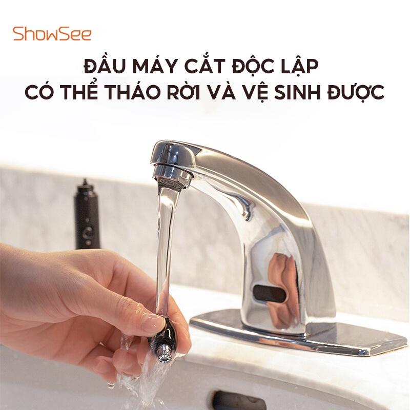 Máy tỉa lông mũi ShowSee C1-BK cầm tay có thể tháo rời với dao cắt hai lưỡi xoay 360 ° - Hàng chính hãng