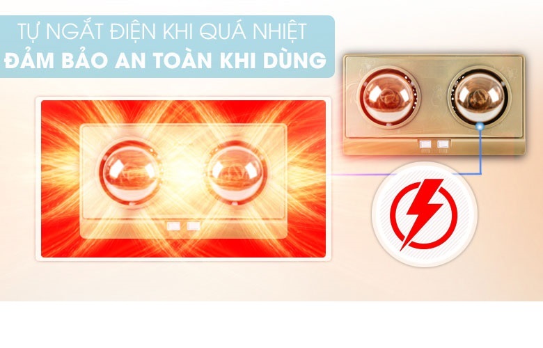 Đèn Sưởi Phòng Nhà Tắm FJ-SNT221 (2 Bóng) - Hàng Chính Hãng