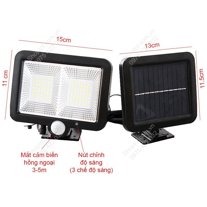 ĐÈN LED PHA NĂNG LƯỢNG MẶT TRỜI L98F2 KÈM CẢM BIẾN CHUYỂN ĐỘNG LOẠI 9.8W-98 MẮT LED CÓ 2 PHA