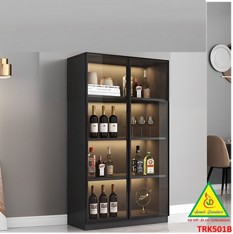 Tủ Rượu Trang Trí Phòng Khách Bằng Gỗ MDF Cánh Kính – Sang Trọng - Hiện Đại TRK501C - NỘI THẤT LẮP RÁP VIENDONGADV