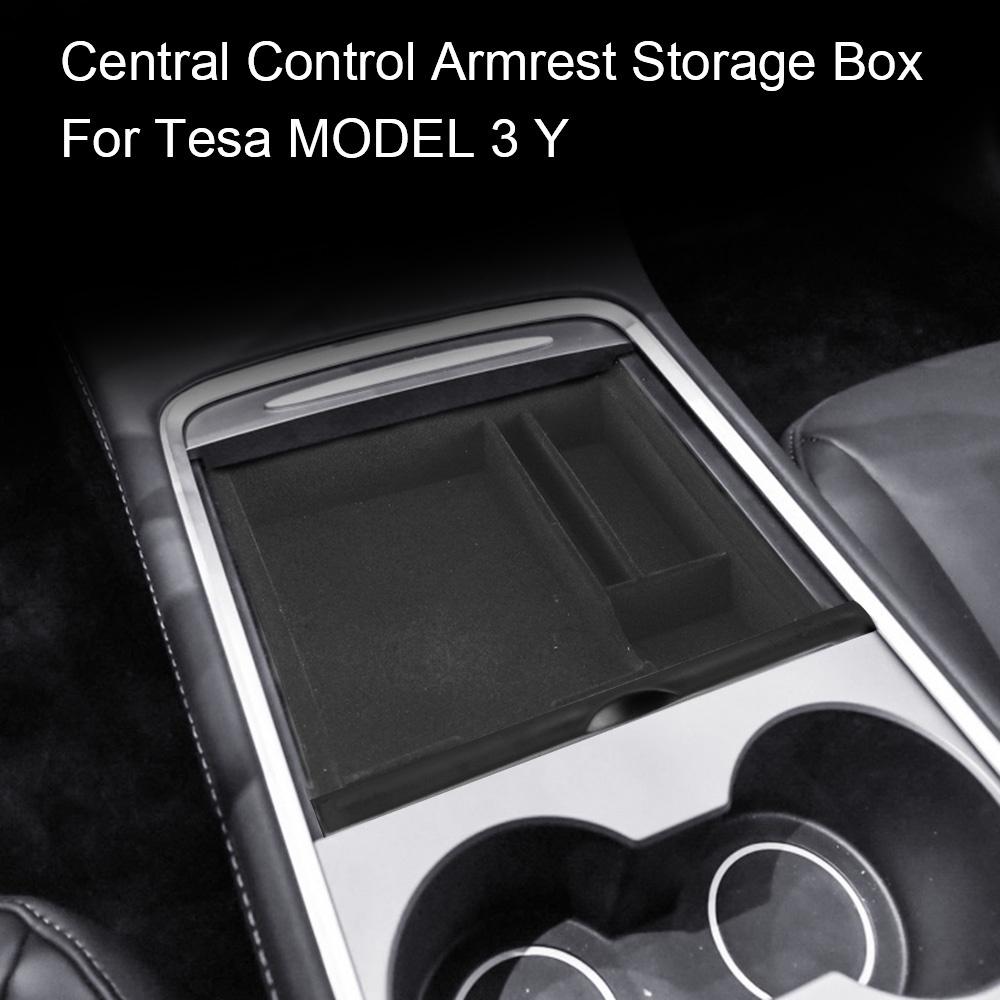 Hộp đựng đồ gắn chỗ tỳ tay trung tâm xe hơi Tesla Model 3 2021