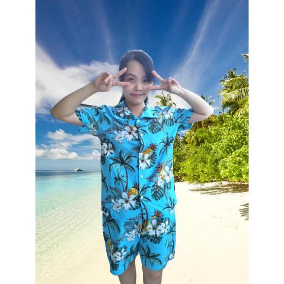 Đồ bộ đi biển, họa tiết hoa lá hot nhất, màu sắc tươi sáng