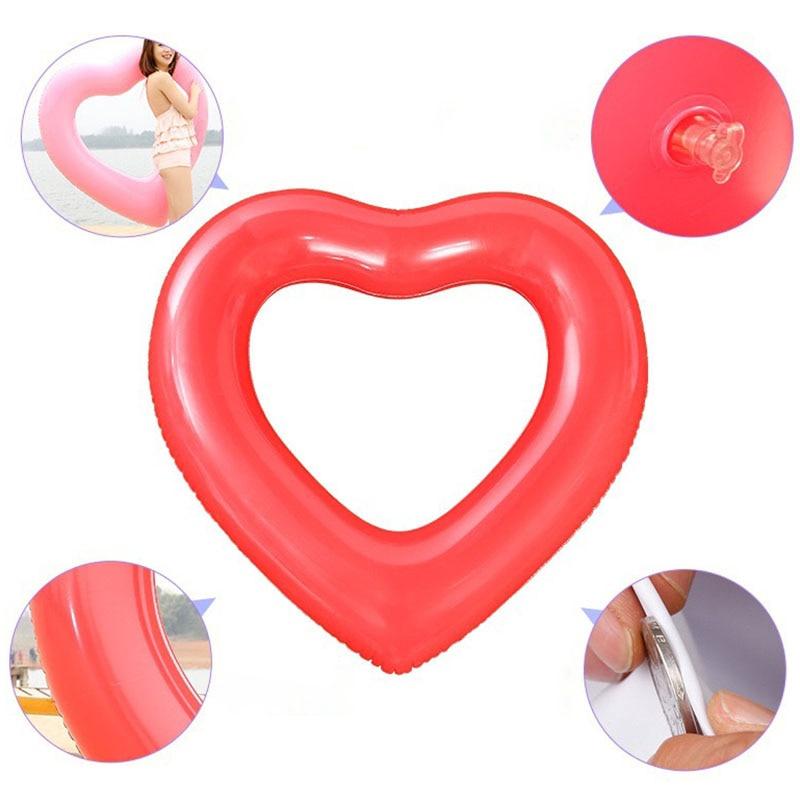 Bơm hơi nóng Trái tim ngọt ngào Vòng bơi Vòng quay khổng lồ Tiệc bể bơi Phao phao Nệm bơi Vòng tròn Hồng Đỏ 90