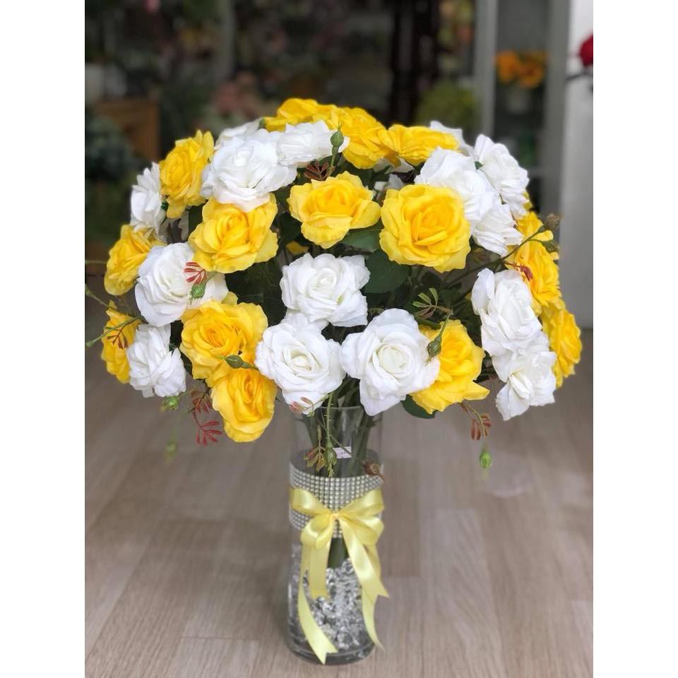 Hoa lụa, hoa hồng nhung cao cấp