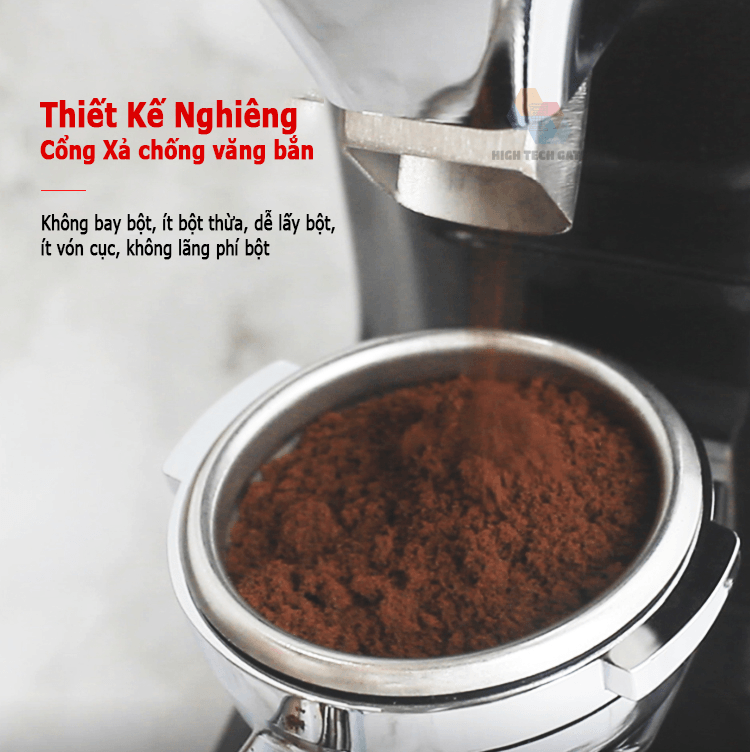 Máy Xay Cà Phê Espresso Chuyên Nghiệp HIGH TECH GATE 021 Thương Mại 19 Cấp Độ Xay Mịn, Thô Tùy Ý, Lưỡi Xay Chuyên Dụng 60mm Flat Burr, Hopper Đựng Hạt Lớn 1000ml, Hàng Chính Hãng